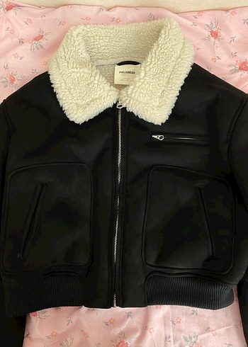 Pull and Bear PULL&BEAR SİYAH CROP CEKET