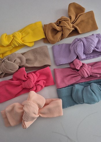 Renkli Elastik Bebek Bandana 8 adet - Görsel 2