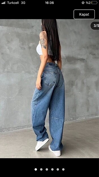 Zara Yüksel bel baggy jean
