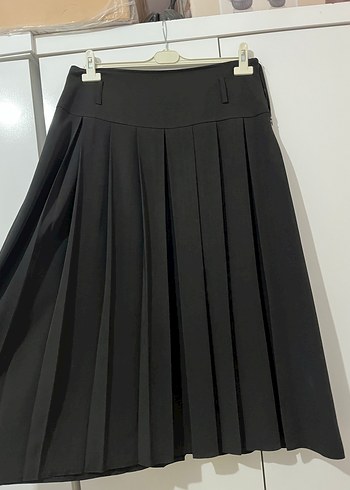 Kadın Siyah Pileli tesettür Etek - Görsel 2