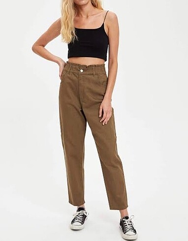 Defacto Beli lastikli slouchy jean
