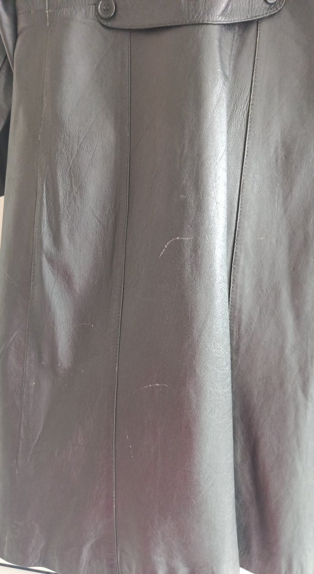 Düğmeli Siyah Deri Kadın Kaban - Görsel 5