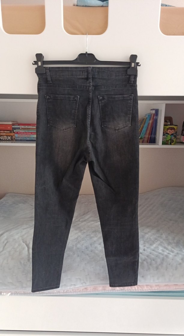 siyah dar Kesim Kadın Denim Pantolon - Görsel 3