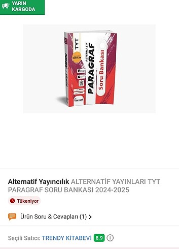  Sıfır Tyt paragraf kitabı 75 TL Daha ucuza