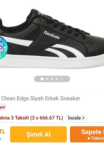 Reebok Siyah Erkek Sneaker