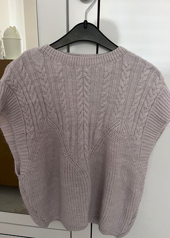 Zara Zara V Yaka Gri Örgü Kadın Süveter