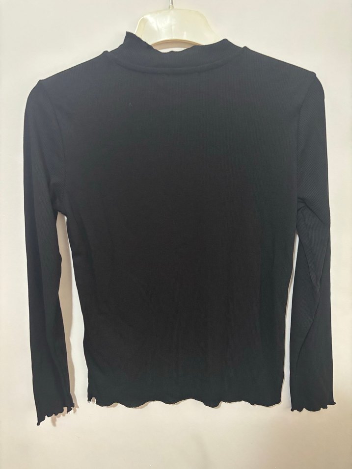 Siyah Uzun Kollu İnce Kadın Kazak - Görsel 3