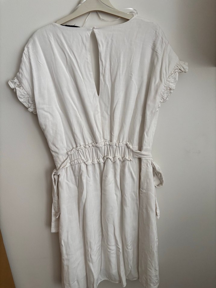 Beyaz Midi Bohem Elbise - Görsel 4