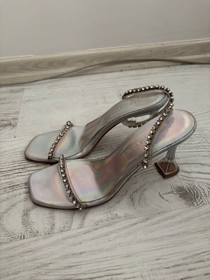 Işıltılı Taşlı Stiletto Kadın Abiye Ayakkabı - Görsel 3