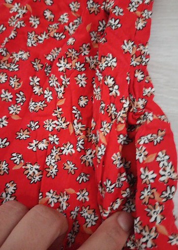 LC Waikiki Kırmızı Desenli Uzun Bohem Elbise