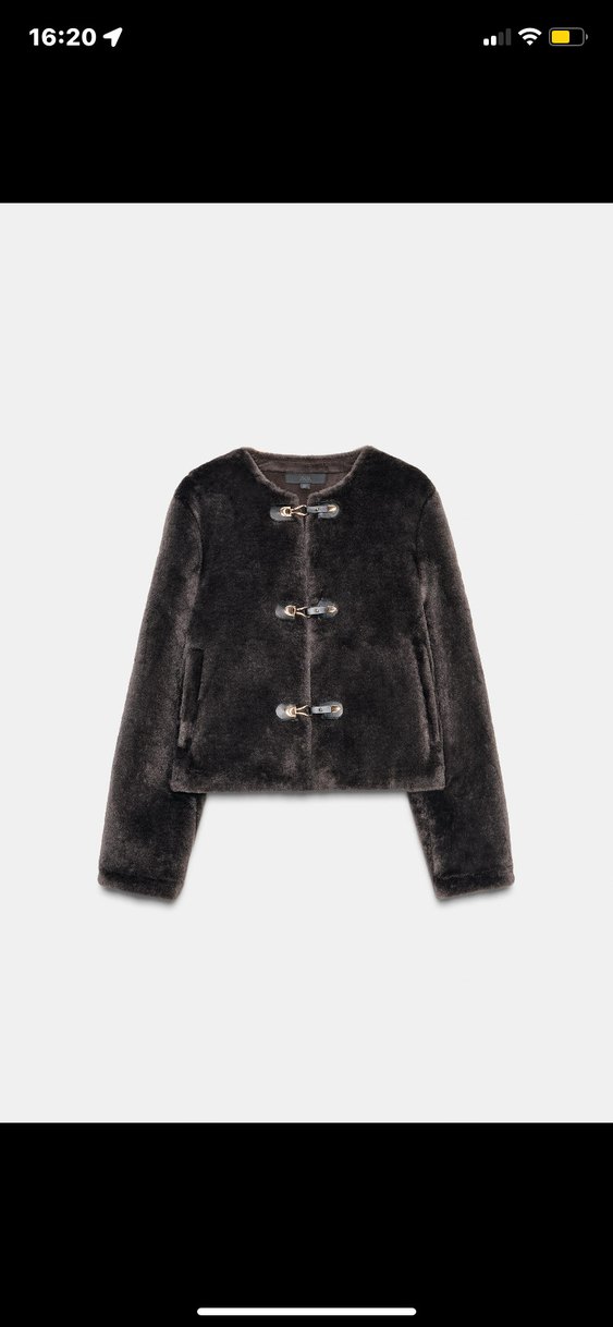 ZARA ANTRASİT PELUŞ KÜRK CEKET - Görsel 2