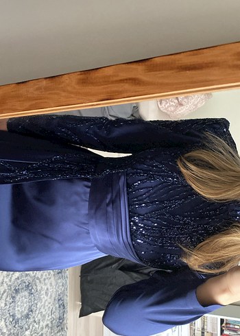 Lacivert Tesettür Abiye - Görsel 5