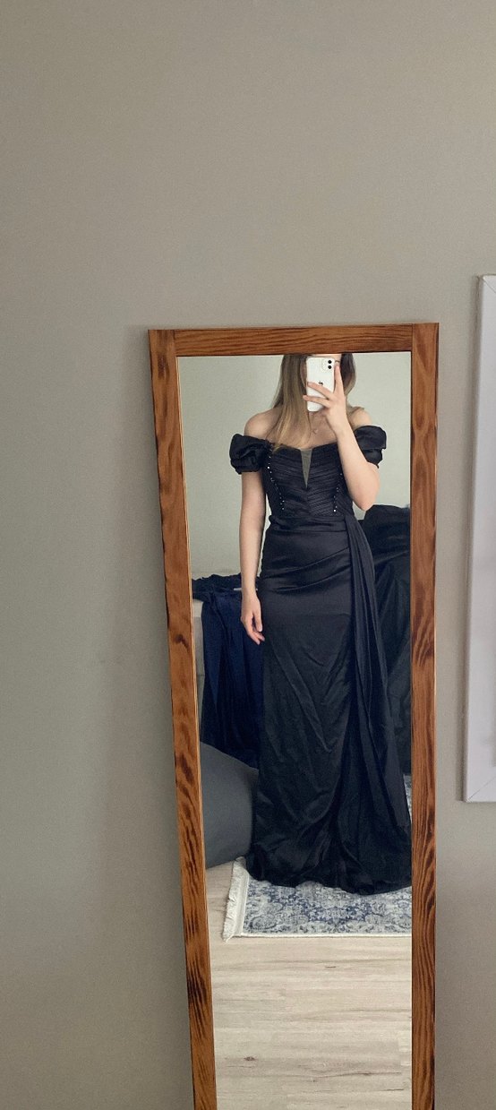 SİYAH SATEN ABİYE - Görsel 2