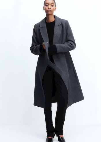 H&M Antrasit Uzun Kadın Kaban