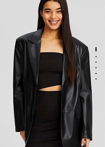 Bershka Deri Blazer Ceket