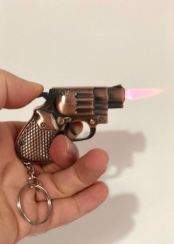 Kahverengi Parlak Tabanca Çakmak Anahtarlık - Görsel 10