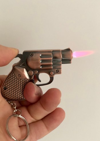 Kahverengi Parlak Tabanca Çakmak Anahtarlık - Görsel 2