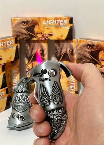 Gri Kartal Desenli Erkek Çakı Çakmak - Görsel 6