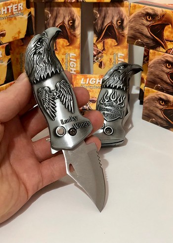 Gri Kartal Desenli Erkek Çakı Çakmak - Görsel 4