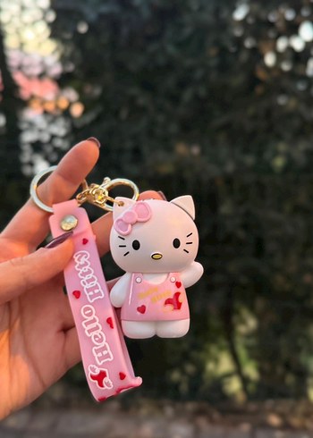 Pembe Hello Kitty Püsküllü Anahtarlık Çakmak - Görsel 4