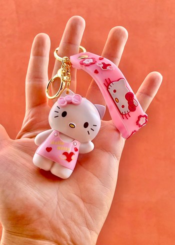 Pembe Hello Kitty Püsküllü Anahtarlık Çakmak - Görsel 5