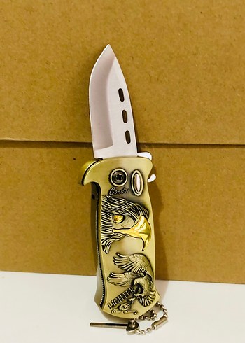 Altın Renkli Kartal Desenli Çakı Çakmak - Görsel 7