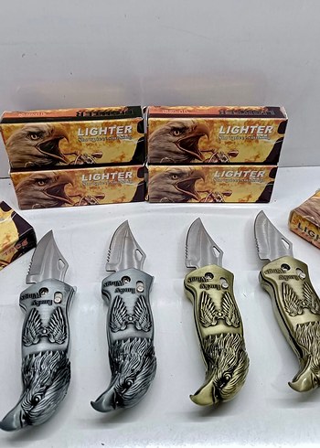 Kartal figürlü altın renkli çakmak - Görsel 7