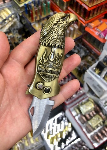 Kartal figürlü altın renkli çakmak - Görsel 3