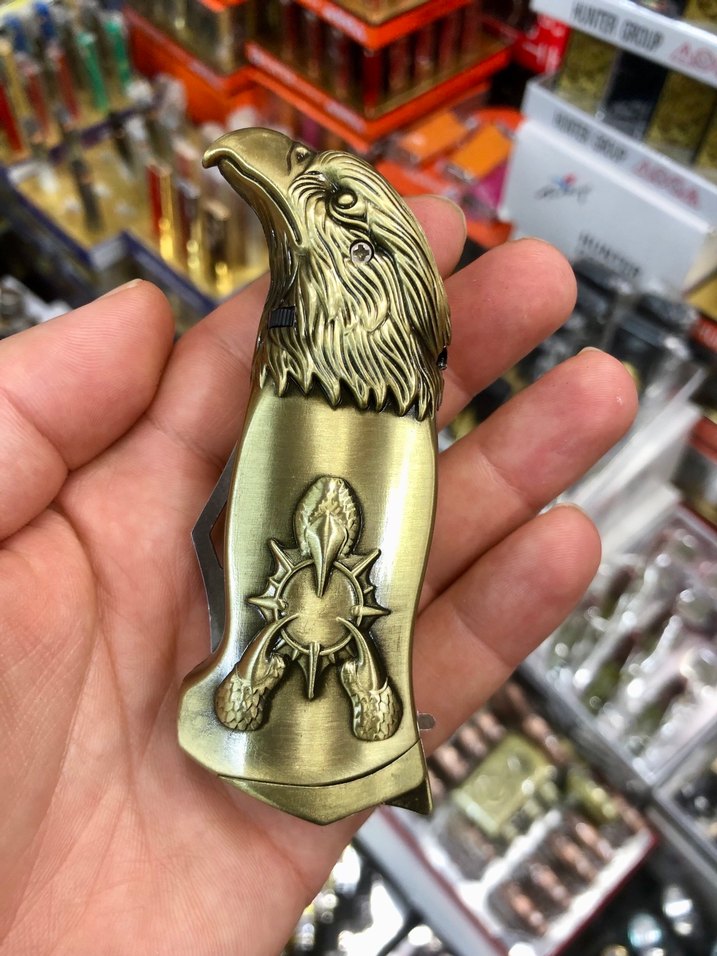 Kartal figürlü altın renkli çakmak - Görsel 2