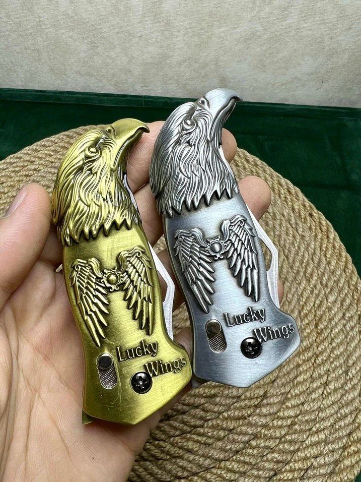 Kartal figürlü altın renkli çakmak - Görsel 5