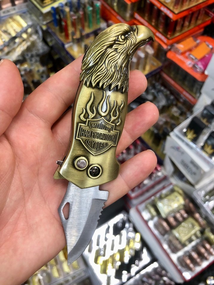 Kartal figürlü altın renkli çakmak - Görsel 3