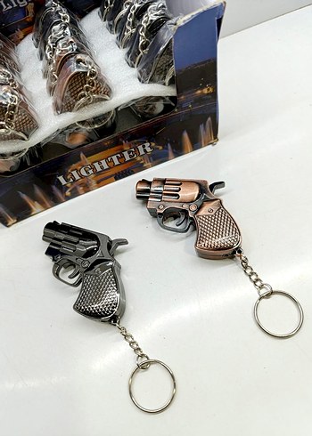 Renkli Alevli Siyah Çakmak Tabanca - Görsel 4