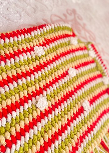 Renkli Bohem Kız Çocuk Örgü Panço - Görsel 2