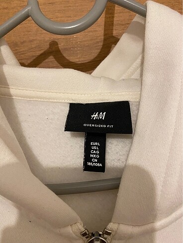 l Beden beyaz Renk H&M oversized fit SWEAT