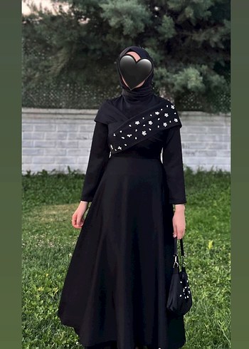 Siyah taşlı abiye
