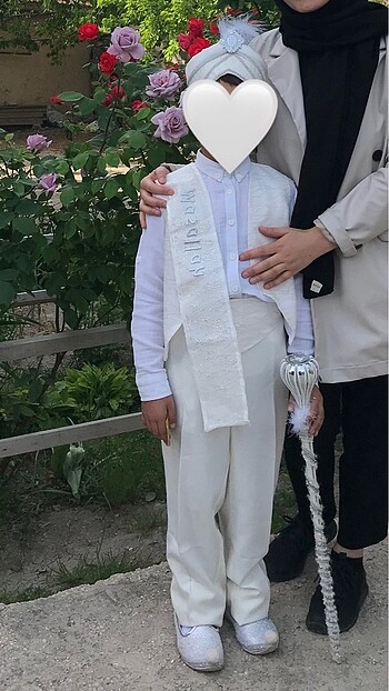 11-12 Yaş Beden beyaz Renk Sünnet kıyafeti