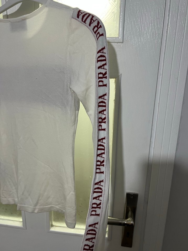 Prada Beyaz Uzun Kollu kazak - Görsel 3
