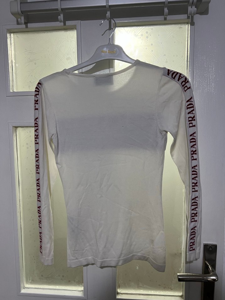 Prada Beyaz Uzun Kollu kazak - Görsel 2