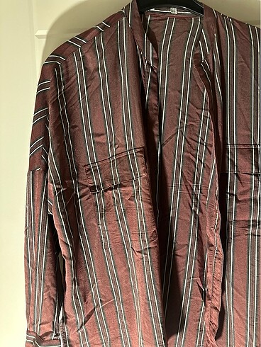 H&M Oversize Çizgili Gömlek