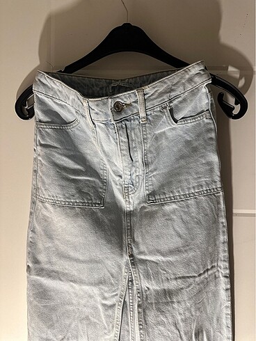 Topshop Yırtmaçlı Kot Etek