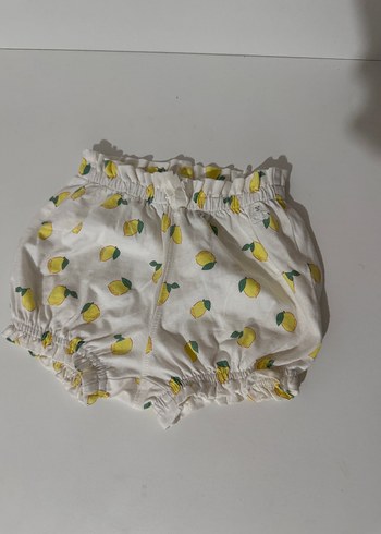 Kız Çocuk Sarı Fırfırlı Limon Desenli Şort