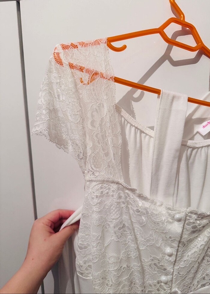 Ekru Lohusa Gecelik Sabahlık Takım - Görsel 4