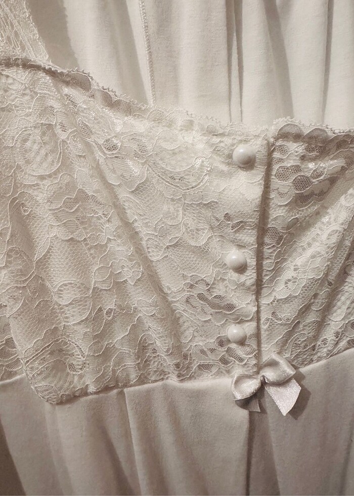 Ekru Lohusa Gecelik Sabahlık Takım - Görsel 3