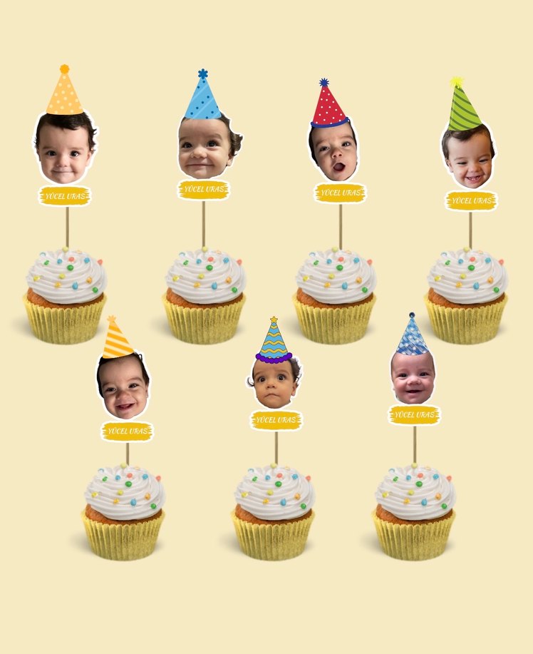 Cupcake Parti Kürdanları - İlk Yaş Kutlaması - Görsel 2
