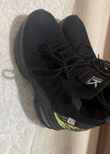 BSL FASHION Siyah Bağcıklı Kadın Spor Ayakkabı