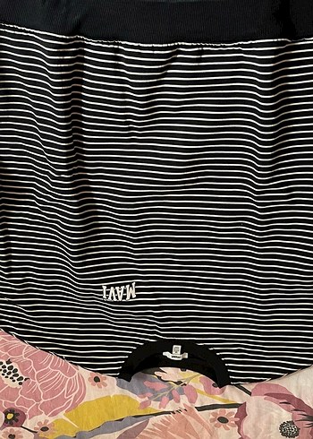 s Beden siyah Renk Çizgili Kadın Sweatshirt