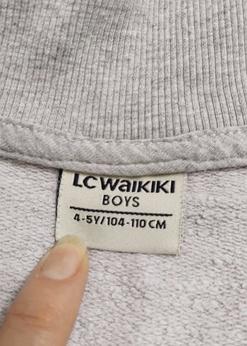 Erkek Çocuk Gri Fermuarlı Sweatshirt - Görsel 2