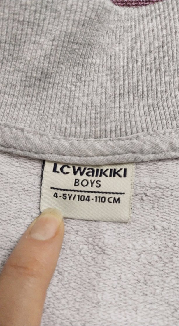 Erkek Çocuk Gri Fermuarlı Sweatshirt - Görsel 2