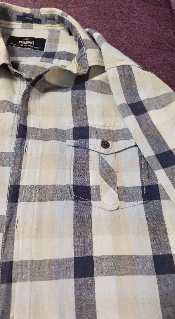 Gri Kareli Erkek Gömlek, Uzun Kollu, Rahat Kesim - Görsel 2