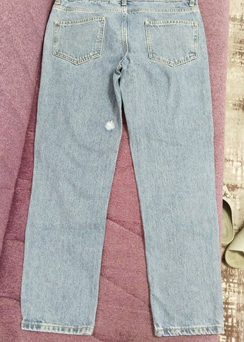 Kadın Mavi Bol Kesim hamile   Denim Pantolon - Görsel 2